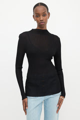 Balmain Sheer Rib Knit Top