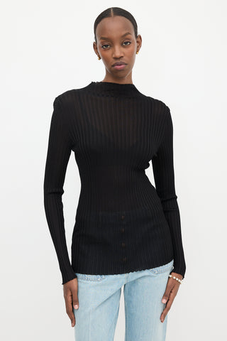 Balmain Sheer Rib Knit Top