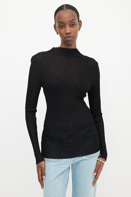 Balmain Sheer Rib Knit Top