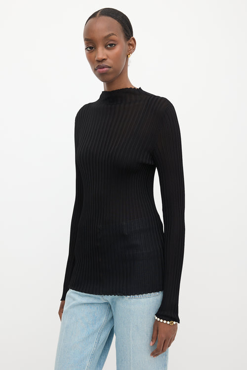 Balmain Sheer Rib Knit Top