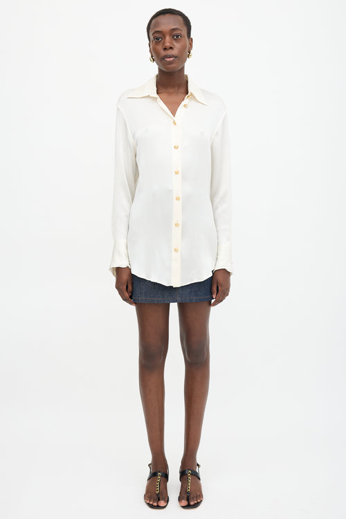 Balmain Silk Plisse Blouse