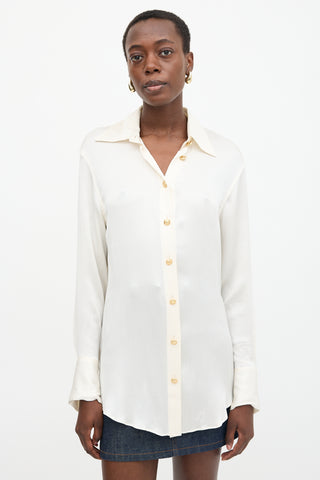 Balmain Silk Plisse Blouse