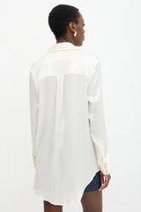 Balmain Silk Plisse Blouse