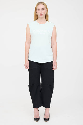 Balmain Sleeveless Logo T-Shirt