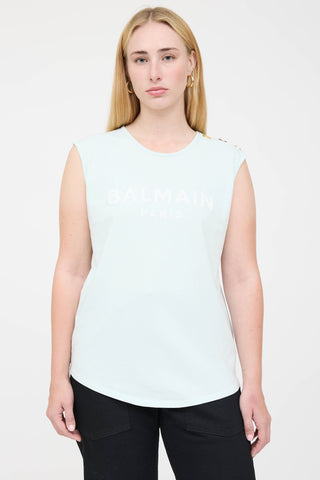 Balmain Sleeveless Logo T-Shirt