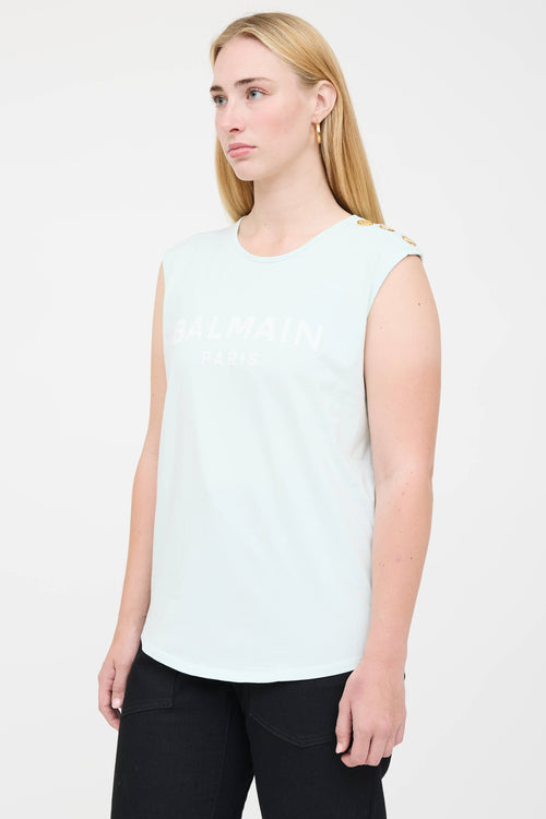 Balmain Sleeveless Logo T-Shirt