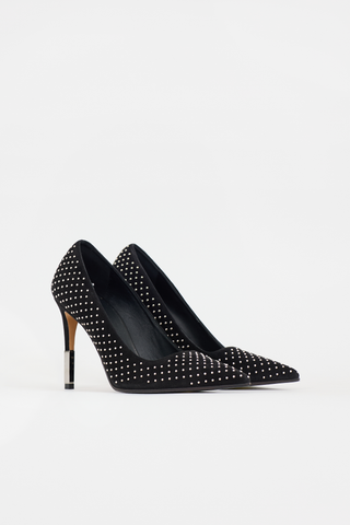 Balmain Suede Studded Pump
