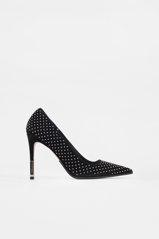 Balmain Suede Studded Pump