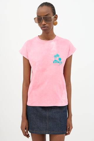 Balmain Tie Dye Logo T-Shirt