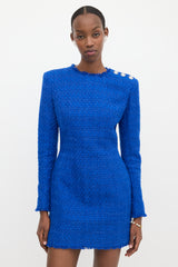 Balmain Tweed Long Sleeve Mini Dress