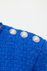 Balmain Tweed Long Sleeve Mini Dress