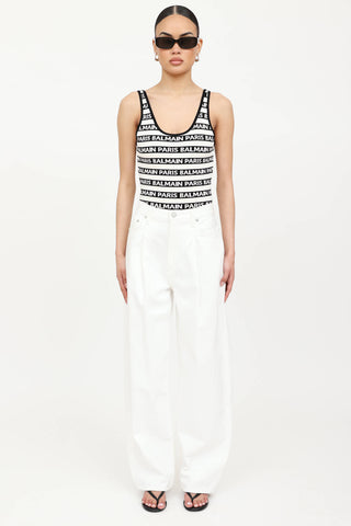 Balmain Logo Jacquard Bodysuit