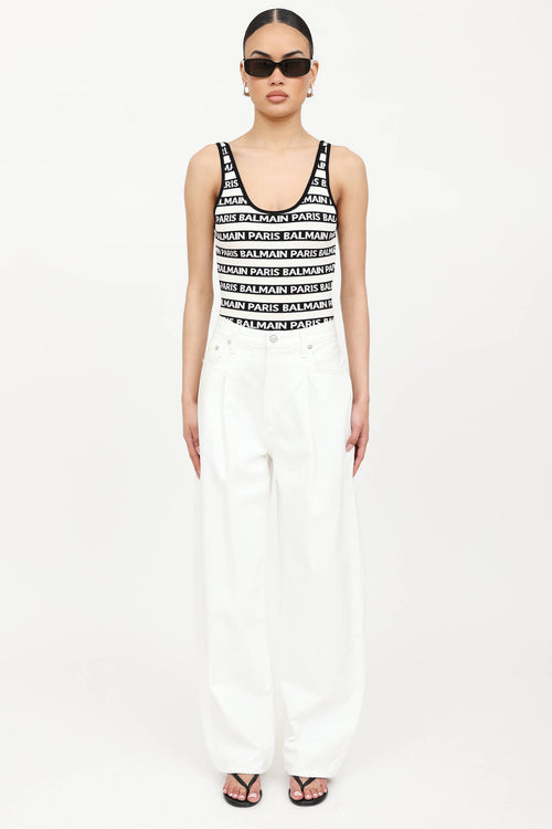 Balmain Logo Jacquard Bodysuit