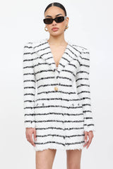 Balmain Striped Tweed Boucle Dress