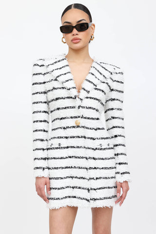 Balmain Striped Tweed Boucle Dress