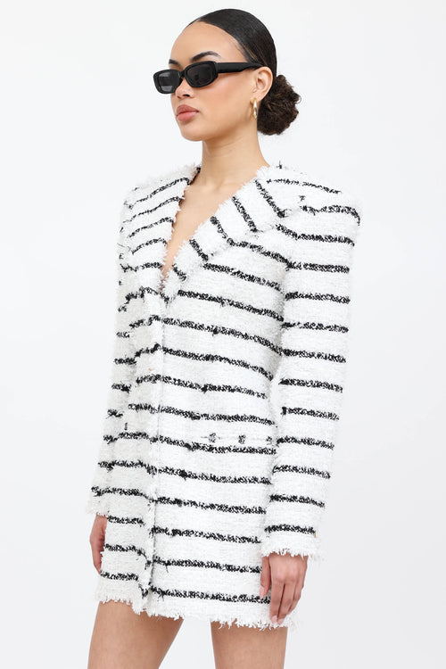 Balmain Striped Tweed Boucle Dress