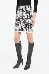 Balmain Monogram Knit Mini Skirt