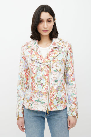 Balmain White & Multicolour Floral Jacket