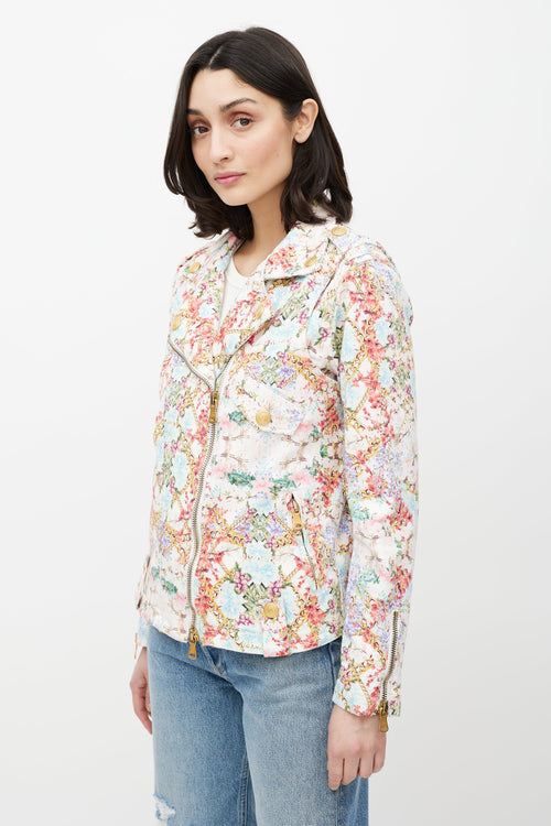 Balmain White & Multicolour Floral Jacket