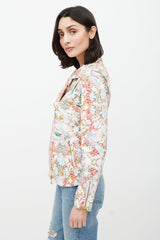 Balmain White & Multicolour Floral Jacket
