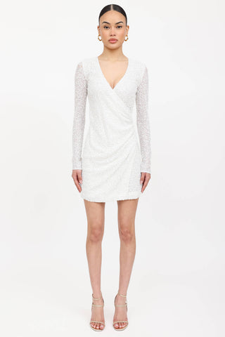 Balmain Sequin Long Sleeve Dress