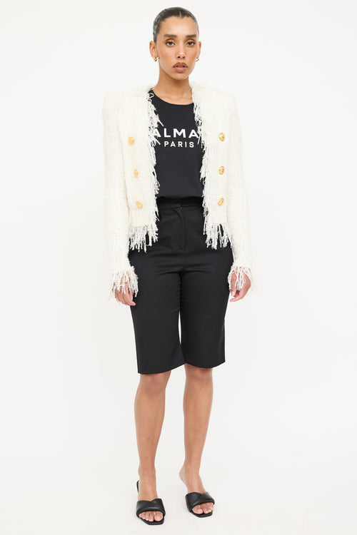 Balmain Tweed Fringe Jacket