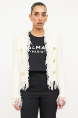 Balmain Tweed Fringe Jacket