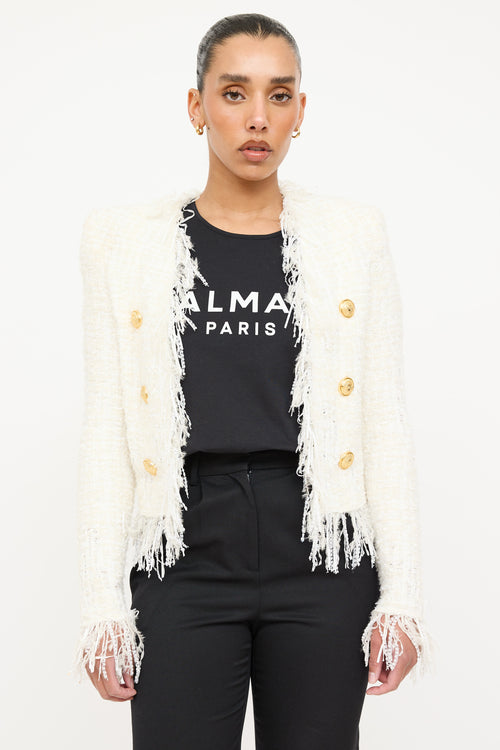 Balmain Tweed Fringe Jacket