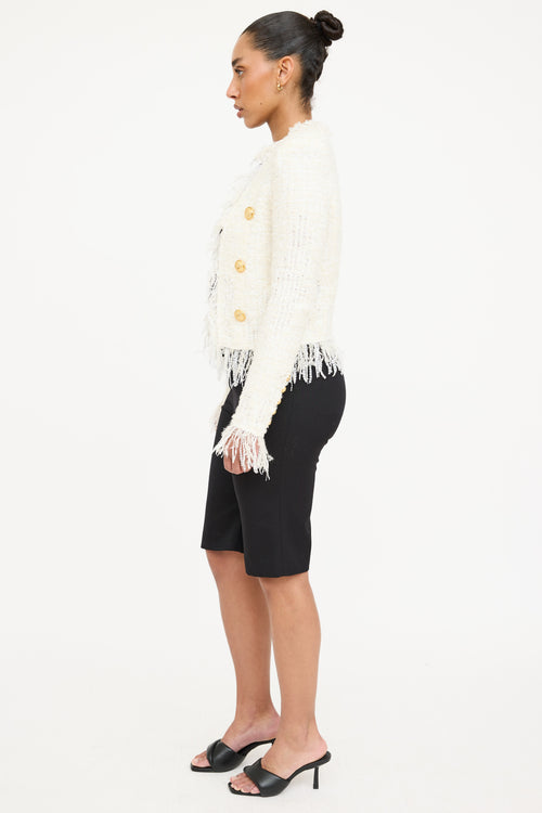 Balmain Tweed Fringe Jacket