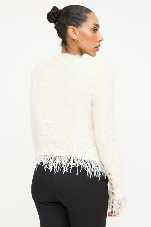 Balmain Tweed Fringe Jacket