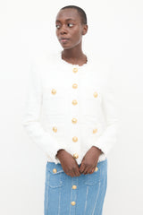 Balmain White Tweed Jacket