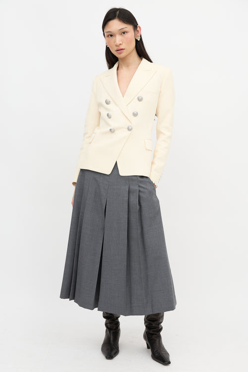 Balmain Wool Double Breasted Blazer