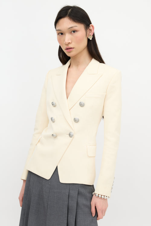 Balmain Wool Double Breasted Blazer