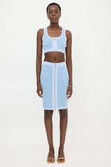 Balmain Wool Knit PB Labyrinth Skirt