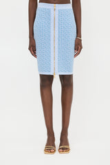Balmain Wool Knit PB Labyrinth Skirt