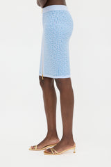 Balmain Wool Knit PB Labyrinth Skirt