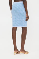 Balmain Wool Knit PB Labyrinth Skirt