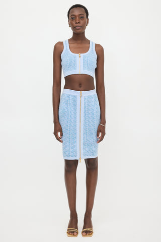 Balmain Wool Knit PB Labyrinth Top