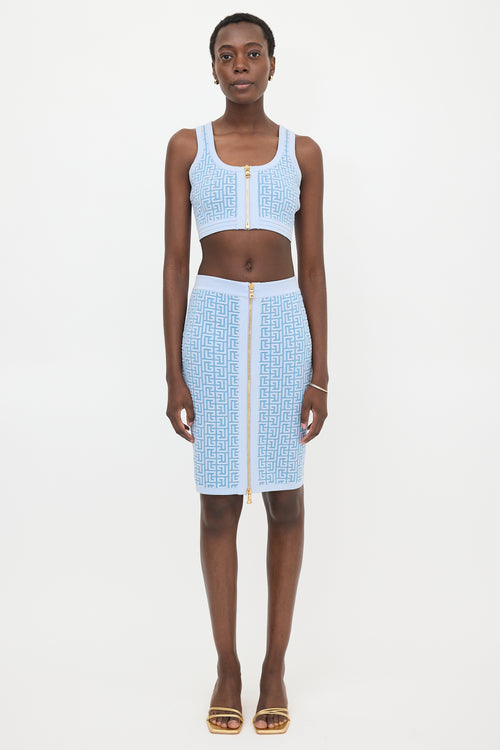 Balmain Wool Knit PB Labyrinth Top