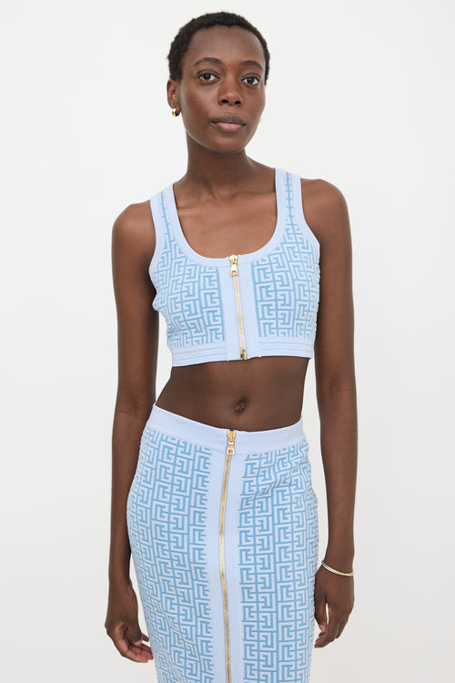 Balmain Wool Knit PB Labyrinth Top