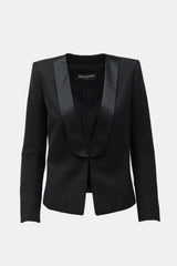 Balmain Wool Shawl Collar Cropped Jacket