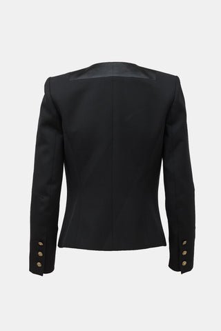 Balmain Wool Shawl Collar Cropped Jacket