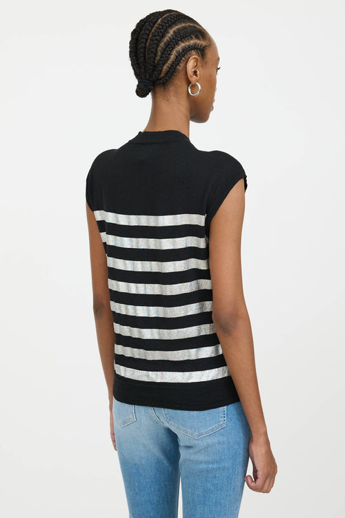 Balmain Wool Striped Knit Top