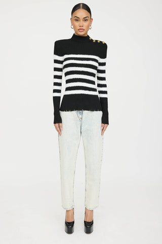 Balmain Striped Rib Top