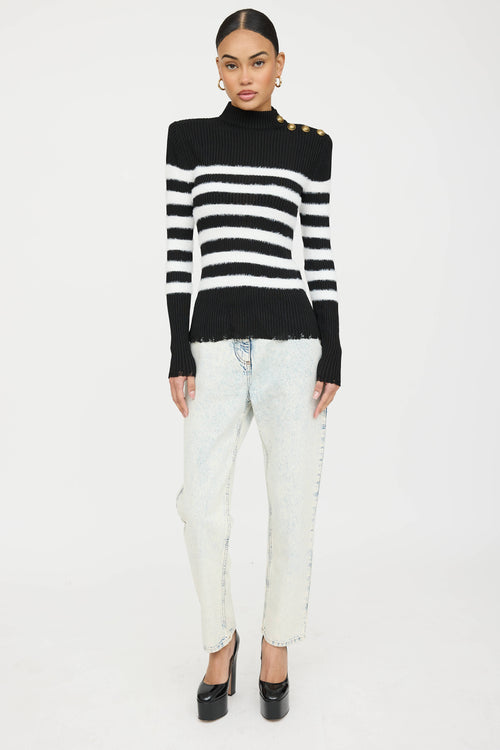Balmain Striped Rib Top