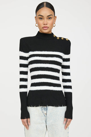 Balmain Striped Rib Top