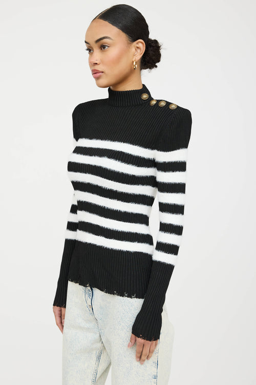 Balmain Striped Rib Top