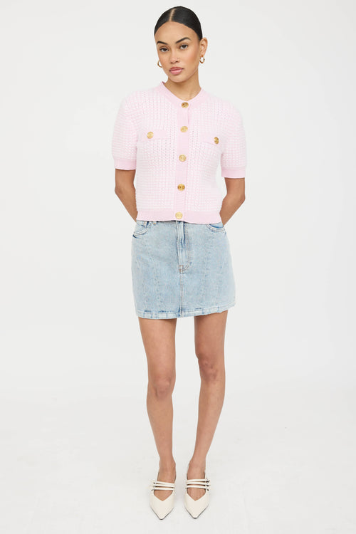 Balmain Knit Button Up Top