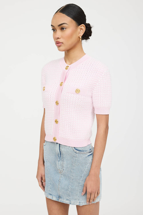 Balmain Knit Button Up Top