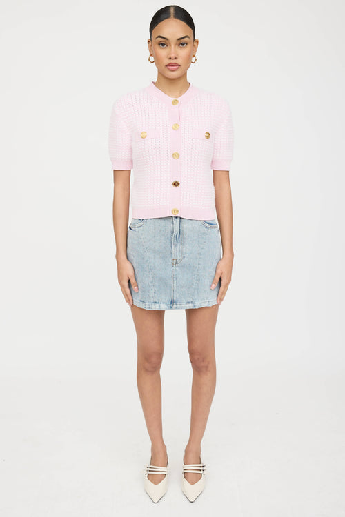 Balmain Knit Button Up Top